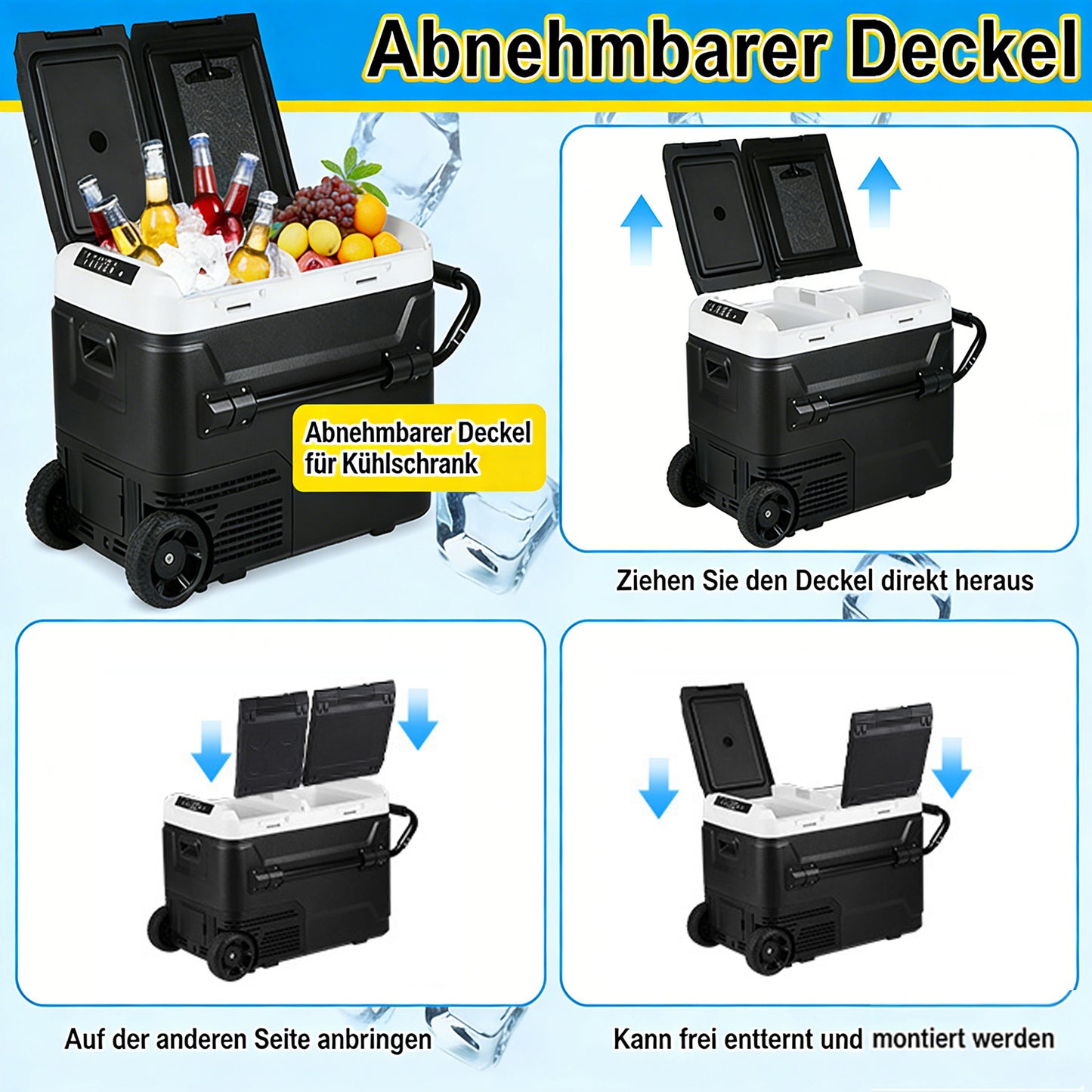 Hengda 50L Auto Kompressor Kühlbox elektrisch, Kühlung bis -20 °C