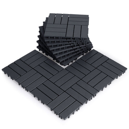 Hengda PP Terrassenfliesen Rutschfest Kunststoff-Bodenbelag 30x30cm mit Klicksystem