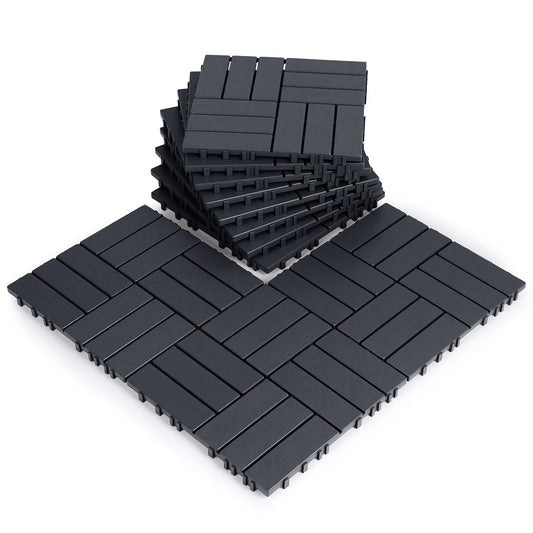 Hengda PP Terrassenfliesen Rutschfest Kunststoff-Bodenbelag 30x30cm mit Klicksystem