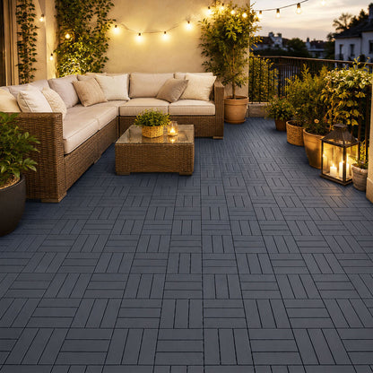 Hengda PP Terrassenfliesen Rutschfest Kunststoff-Bodenbelag 30x30cm mit Klicksystem