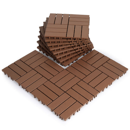 Hengda PP Terrassenfliesen Rutschfest Kunststoff-Bodenbelag 30x30cm mit Klicksystem
