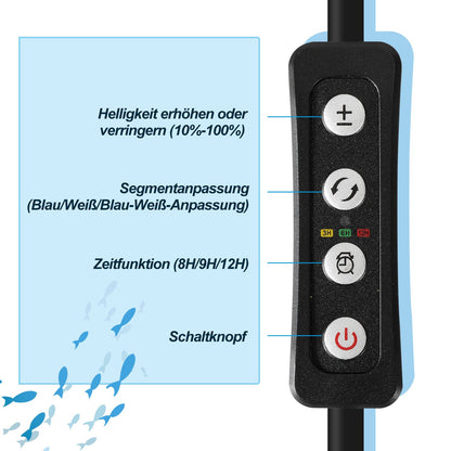 Hengda LED Aquarium Beleuchtung, 16W/20W/25W, Aquariumbeleuchtung Weiß Blau, Aquarium Lampe mit Verstellbarer Halterung, für 90cm-120cm Süßwasser-Aquarien