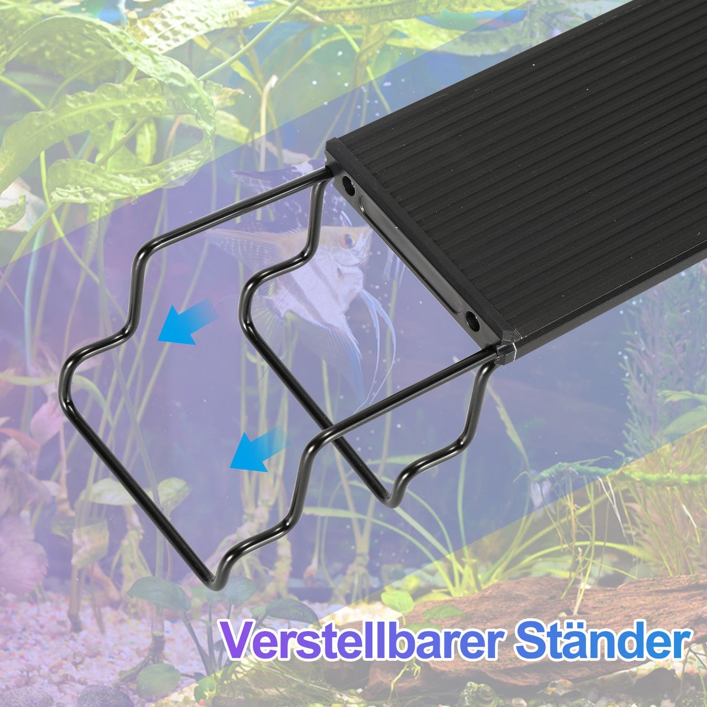 Hengda LED Aquarium Beleuchtung, 16W/20W/25W, Aquariumbeleuchtung Weiß Blau, Aquarium Lampe mit Verstellbarer Halterung, für 90cm-120cm Süßwasser-Aquarien