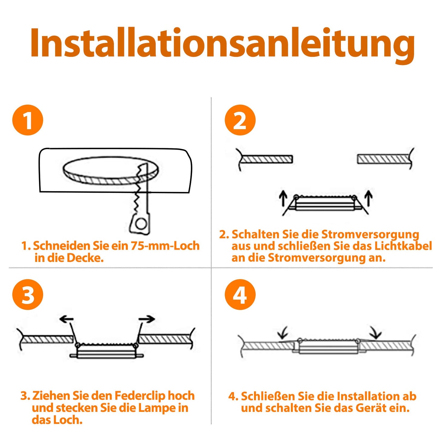 Hengda 20x LED Einbaustrahler 3200K/6000K, LED strahler, 220V 5W Deckenstrahler, Deckenspot