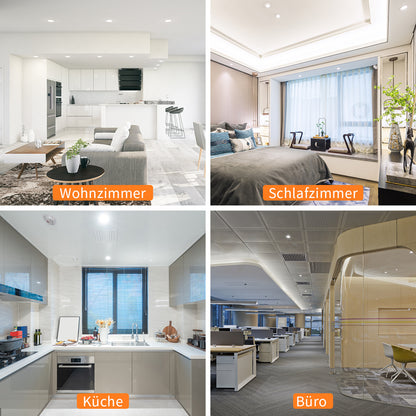 Hengda 3W LED Einbaustrahler 230V | Flacher LED Deckenspot Warmweiß Kaltweiß | Energieeffiziente LED Einbauleuchte für Wohnzimmer, Küche, Bad Flur