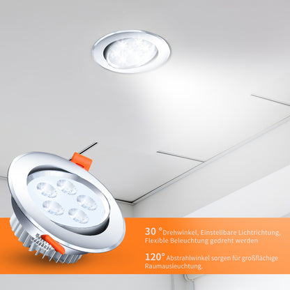 Hengda 3W LED Einbaustrahler 230V | Flacher LED Deckenspot Warmweiß Kaltweiß | Energieeffiziente LED Einbauleuchte für Wohnzimmer, Küche, Bad Flur