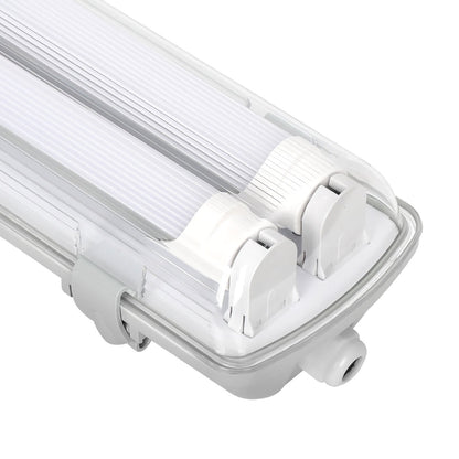 Hengda LED Feuchtraumleuchte 18W/24W, 120cm/150cm Wannenleuchte, Kaltweiß/Neutralweiß, Doppelt T8 LED Werkstattlampe, Röhrenlampe IP65 Wasserfest