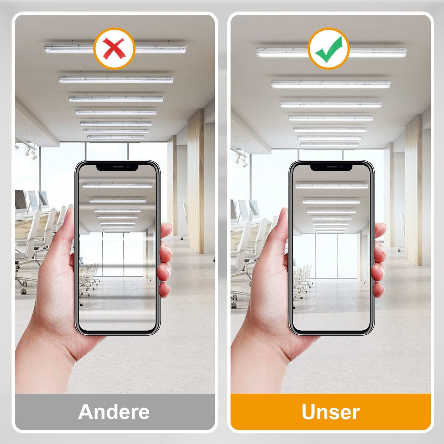 Hengda LED Feuchtraumleuchte 18W/24W, Wannenleuchte 4000K Neutralweiß, T8 LED Röhre, Feuchtraumlampe IP65 Wasserfest Röhrenlampe, Werkstattlampe