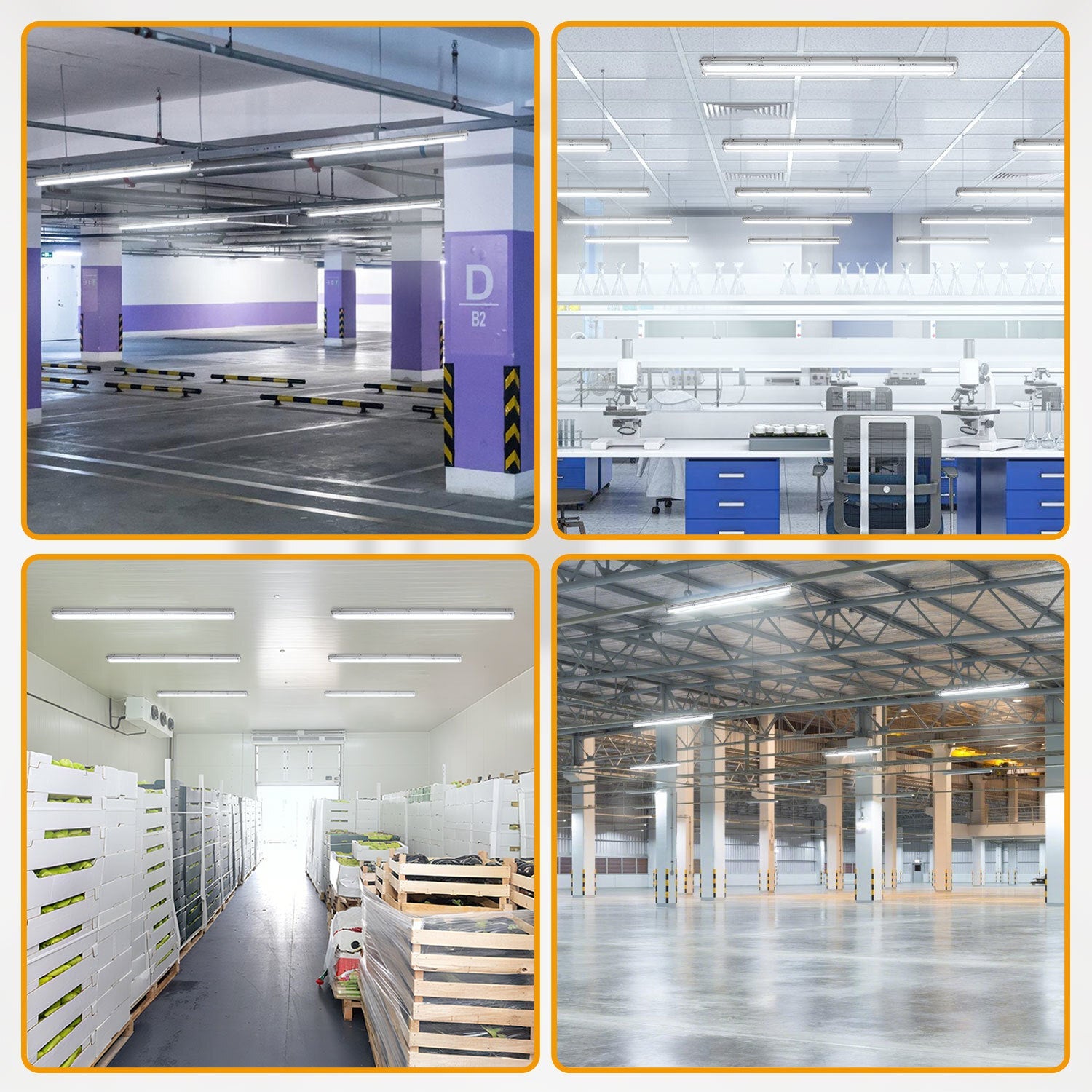 Hengda LED Feuchtraumleuchte 18W/24W, 120cm/150cm Wannenleuchte, Kaltweiß/Neutralweiß, Doppelt T8 LED Werkstattlampe, Röhrenlampe IP65 Wasserfest