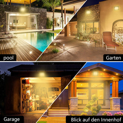 Hengda LED Strahler Außen, LED Fluter 10W-100W, LED Scheinwerfer Kaltweiß/Warmweiß, Aussenstrahler IP66 Wasserdicht (Kein Stecker)