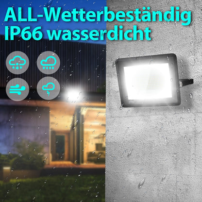 Hengda LED Strahler Außen, LED Fluter 10W-100W, LED Scheinwerfer Kaltweiß/Warmweiß, Aussenstrahler IP66 Wasserdicht (Kein Stecker)