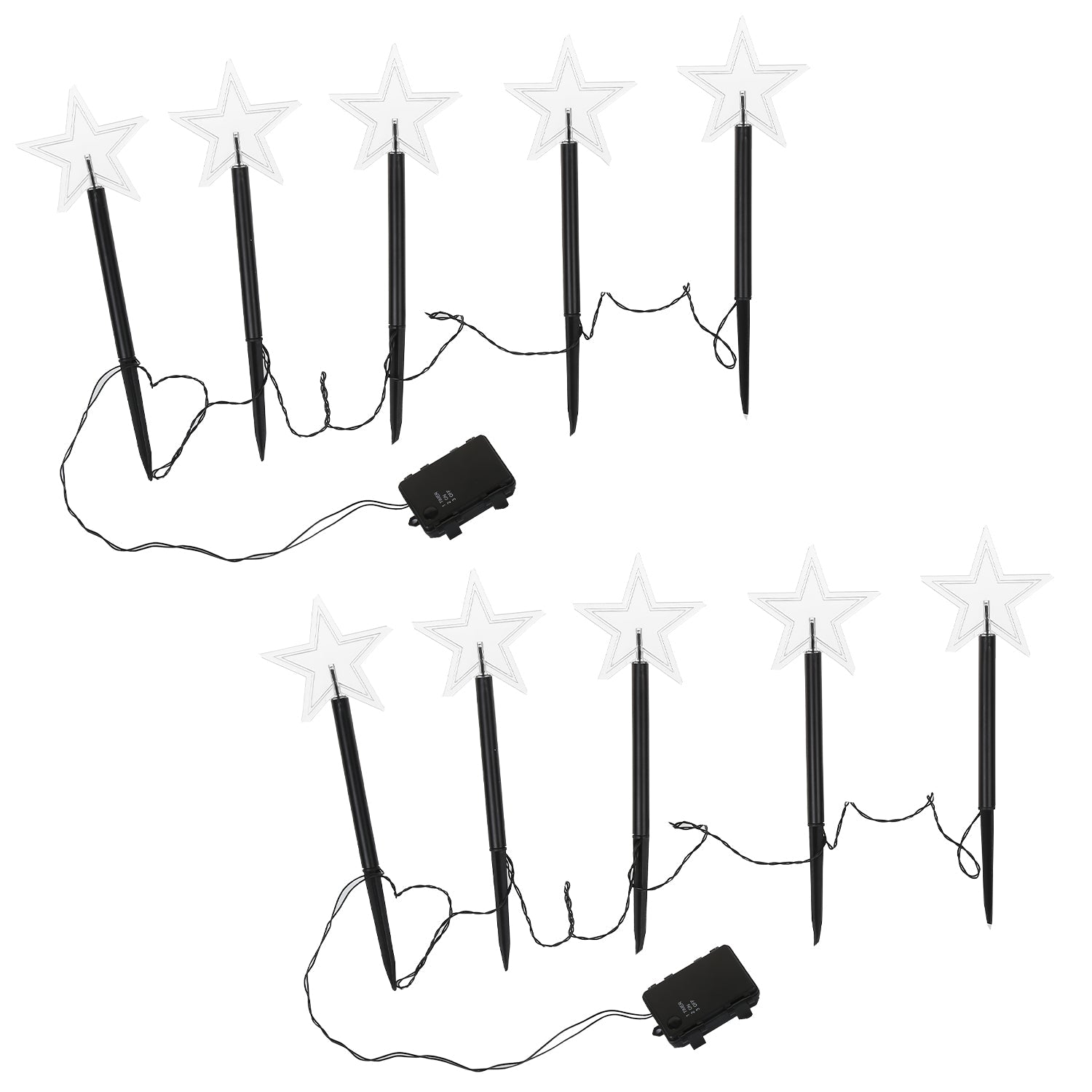 Hengda LED Garten Leuchtstäbe Stern, Weihnachtslichter Außen mit Batterie und Timer, IP65 Sterne Weihnachtsbeleuchtung, für Gartenstecker