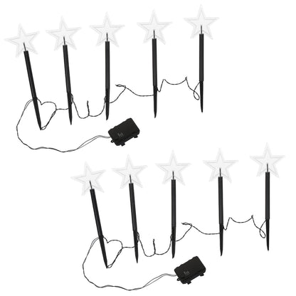 Hengda LED Garten Leuchtstäbe Stern, Weihnachtslichter Außen mit Batterie und Timer, IP65 Sterne Weihnachtsbeleuchtung, für Gartenstecker