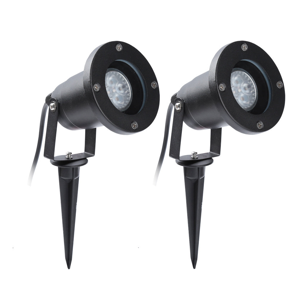 Hengda LED Gartenstrahler 4W, Gartenleuchte GU10 4000K Warmweiß, Gartenbeleuchtung mit Erdspieß, IP65 Gartenlampe mit Stecker