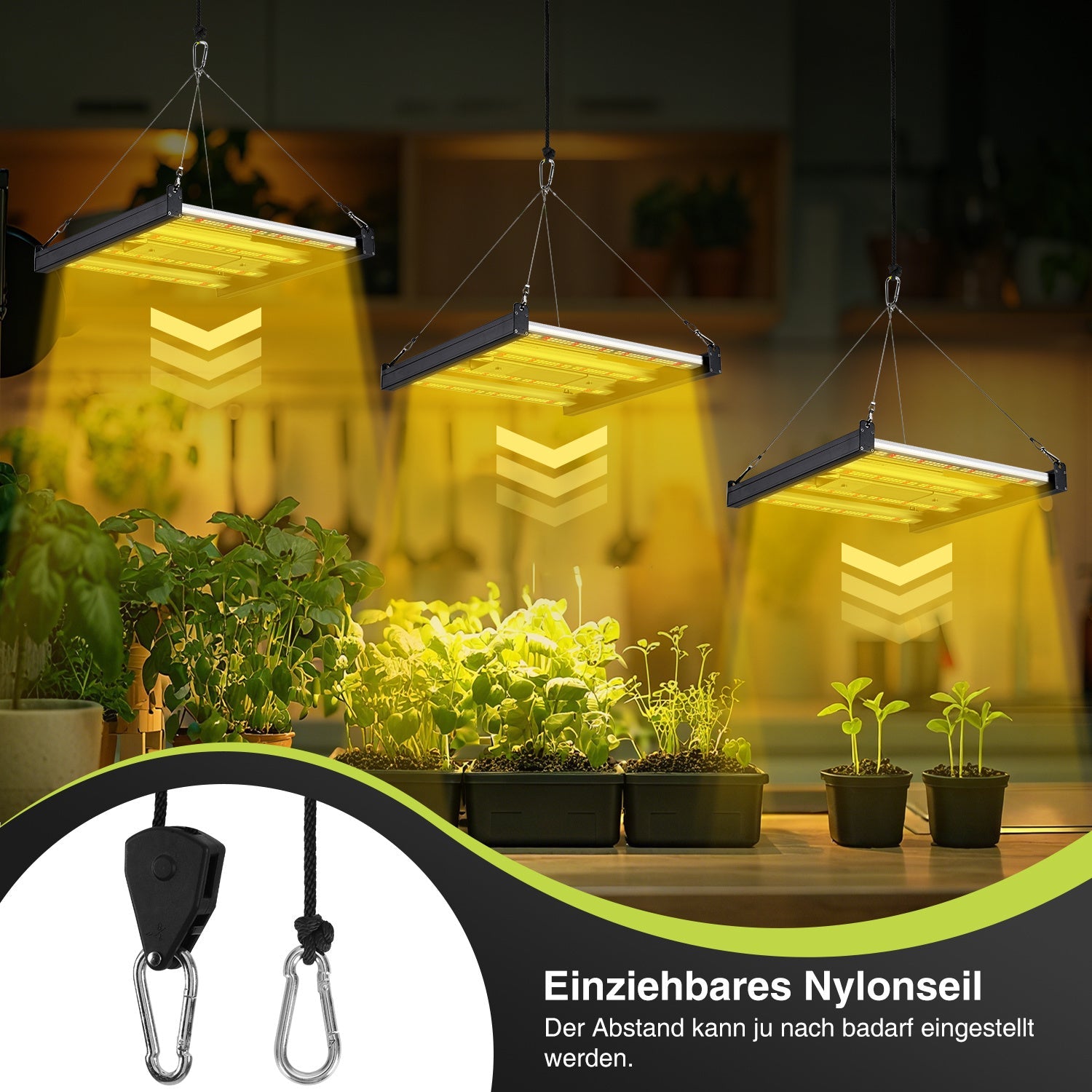 Hengda 150W LED Pflanzenlampe, LED Vollspektrum Grow Lampe, Grow Light Dimmbare, Wachstumslampe
