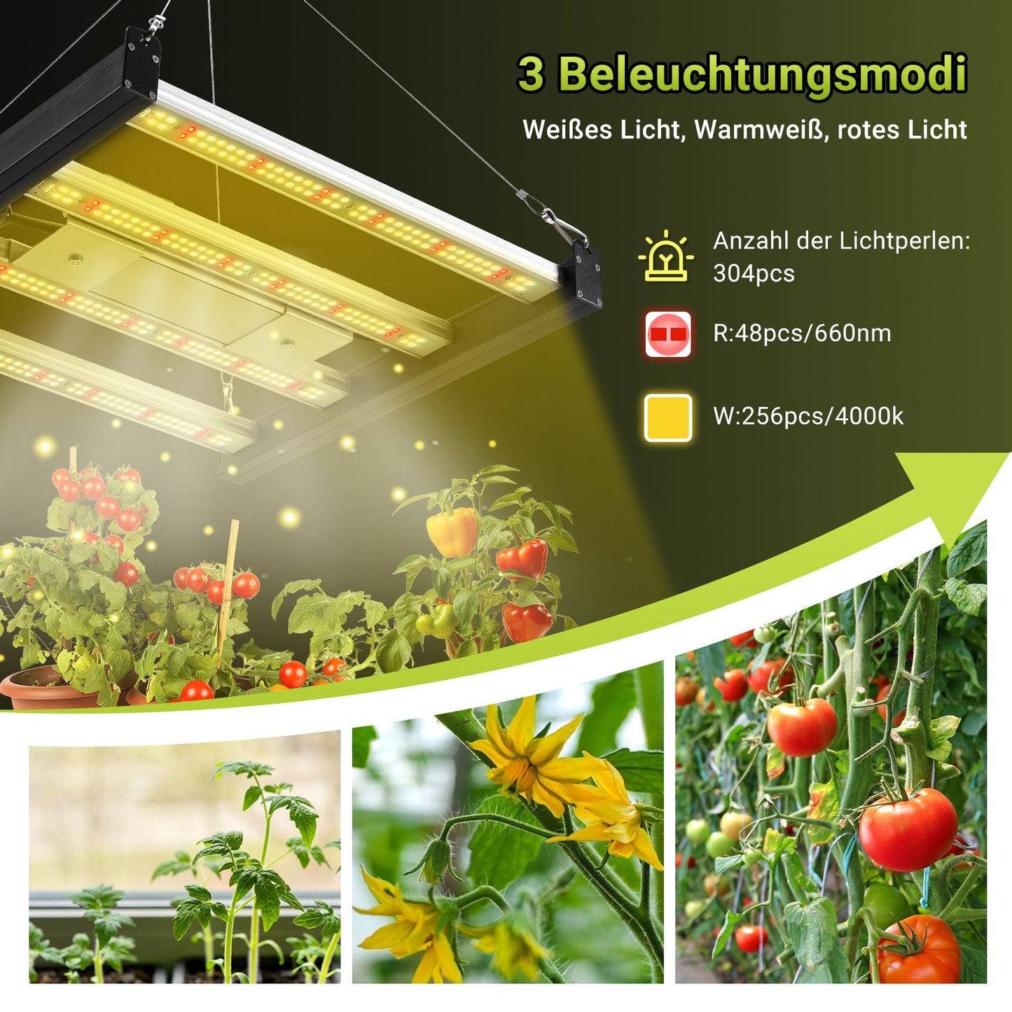 Hengda 150W LED Pflanzenlampe, LED Vollspektrum Grow Lampe, Grow Light Dimmbare, Wachstumslampe