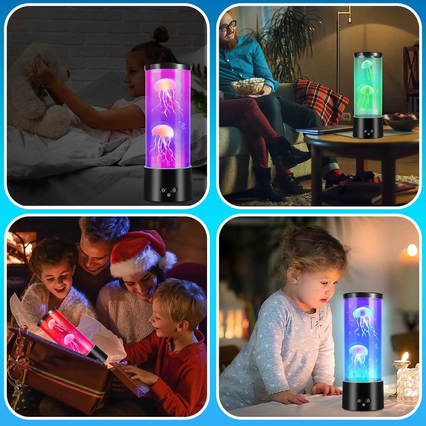 Hengda LED Quallenlampe, RGB Lavalampe, mit Fernsteuerung, Nachtlicht