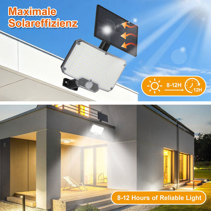 Hengda LED Solar Wandleuchte, Wandfluter mit Bewegungsmelder, Gartenbeleuchtung Solarlampen