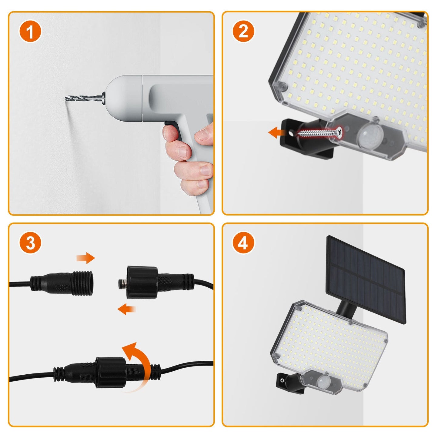 Hengda LED Solar Wandleuchte, Wandfluter mit Bewegungsmelder, Gartenbeleuchtung Solarlampen