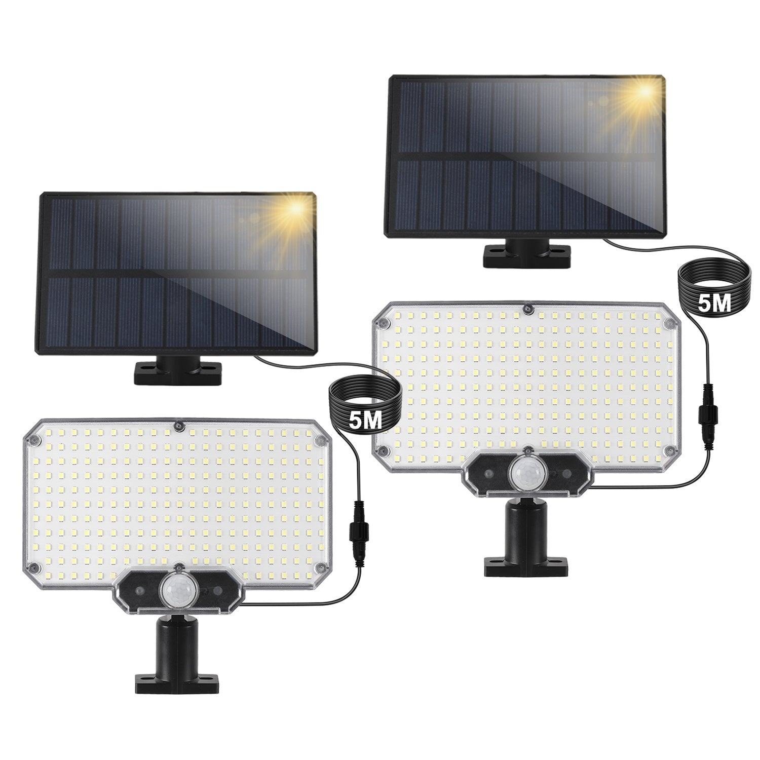 Hengda LED Solar Wandleuchte, Wandfluter mit Bewegungsmelder, Gartenbeleuchtung Solarlampen