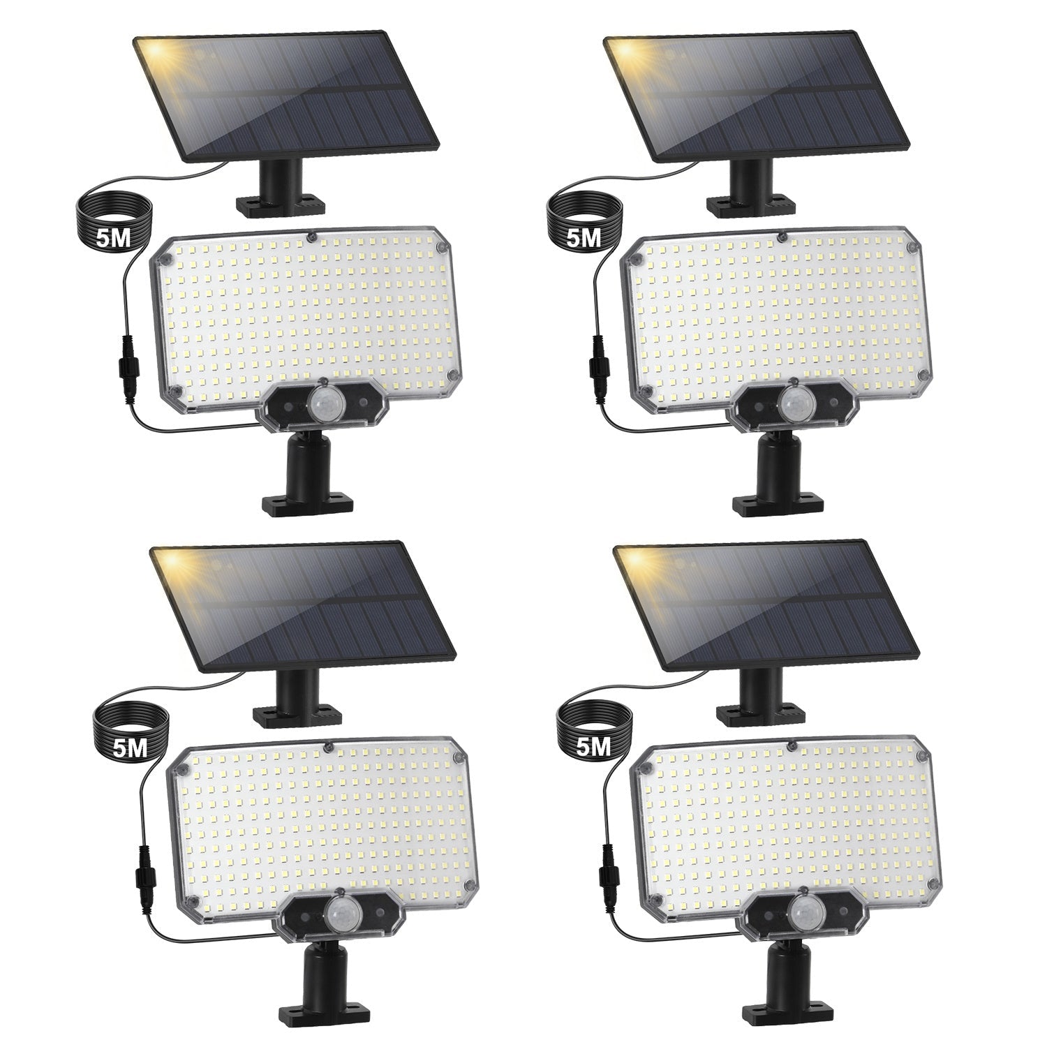 Hengda LED Solar Wandleuchte, Wandfluter mit Bewegungsmelder, Gartenbeleuchtung Solarlampen
