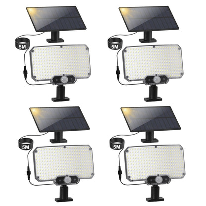 Hengda LED Solar Wandleuchte, Wandfluter mit Bewegungsmelder, Gartenbeleuchtung Solarlampen