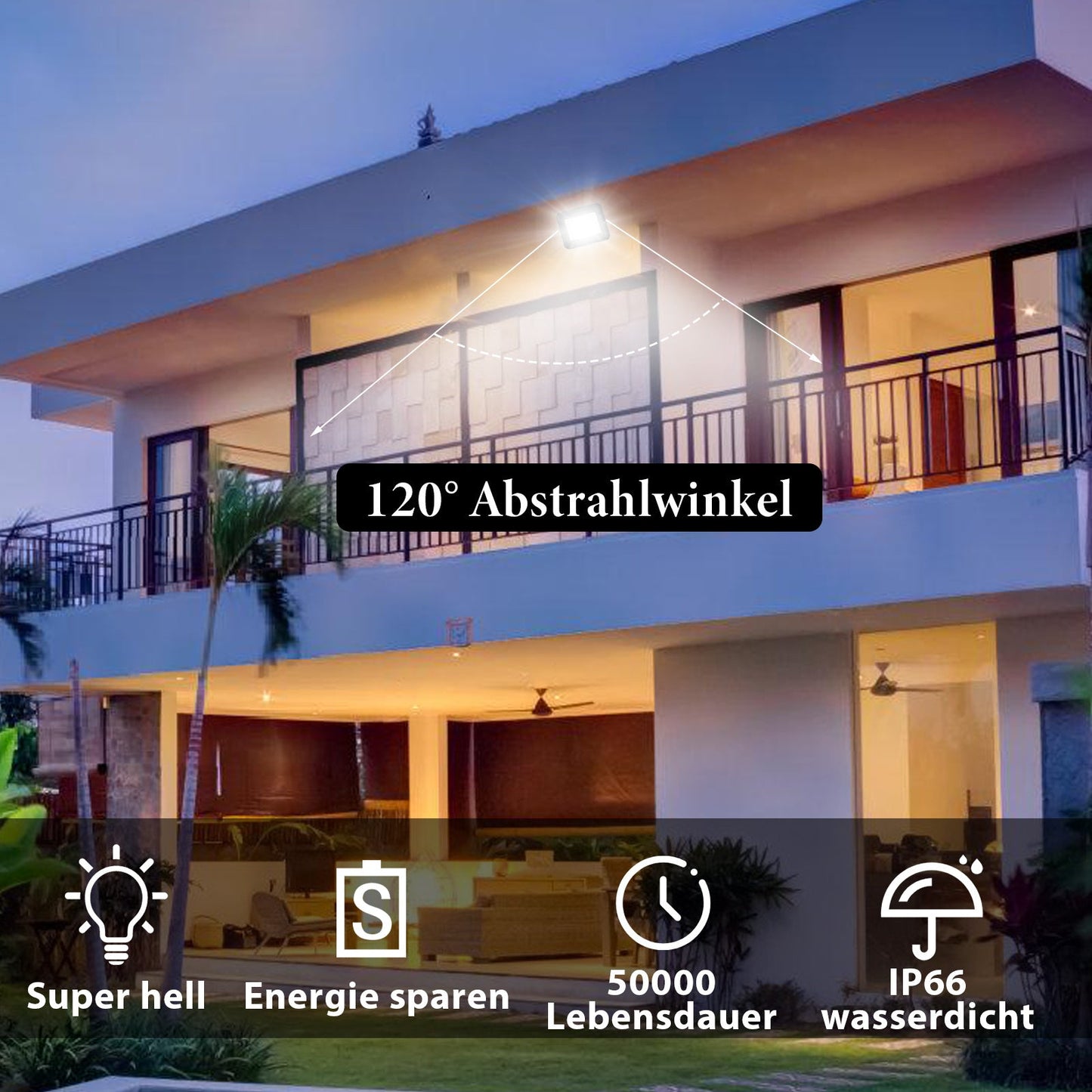 Hengda LED Strahler Außen 20-100W | LED Fluter Warmweiß oder Kaltweiß | IP66 Wasserdichter Außenstrahler für Garten, Hof, Garage & Baustelle – LED Scheinwerfer ohne Stecker