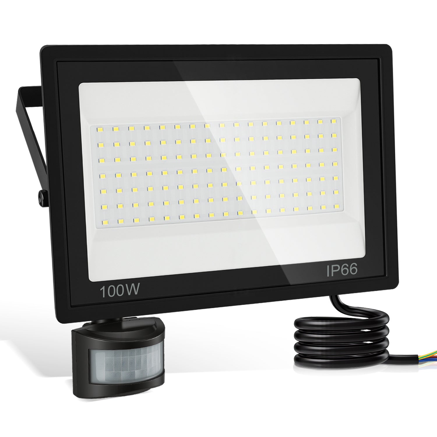 Hengda 10-100W LED Strahler mit Bewegungsmelder, LED Fluter Kaltweiß Wandstrahler Außen IP66, Scheinwerfer,  Gartenlampe, Baustrahler (kein Stecker)