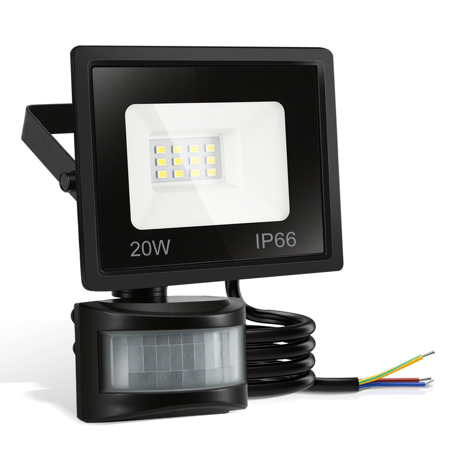 Hengda 10-100W LED Strahler mit Bewegungsmelder, LED Fluter Kaltweiß Wandstrahler Außen IP66, Scheinwerfer,  Gartenlampe, Baustrahler (kein Stecker)