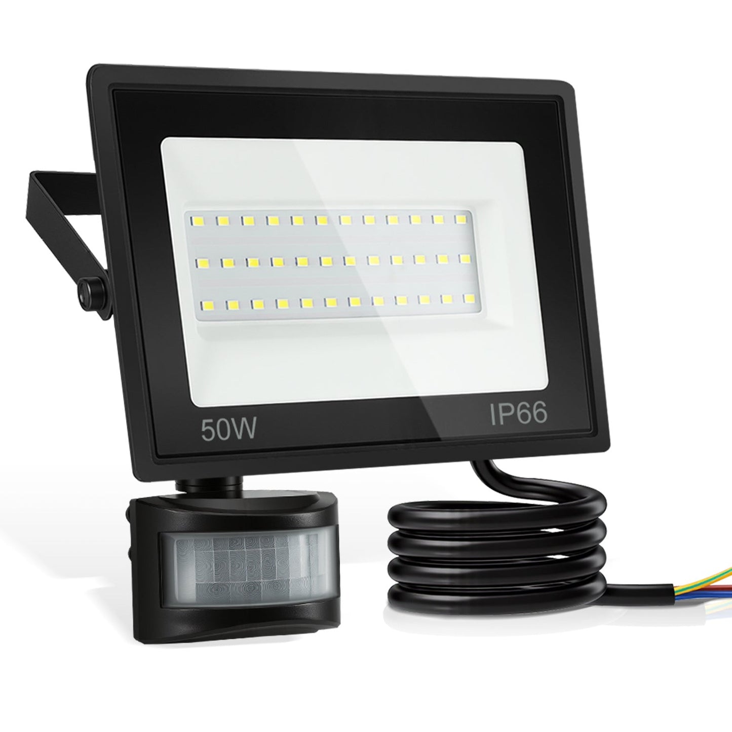 Hengda 10-100W LED Strahler mit Bewegungsmelder, LED Fluter Kaltweiß Wandstrahler Außen IP66, Scheinwerfer,  Gartenlampe, Baustrahler (kein Stecker)