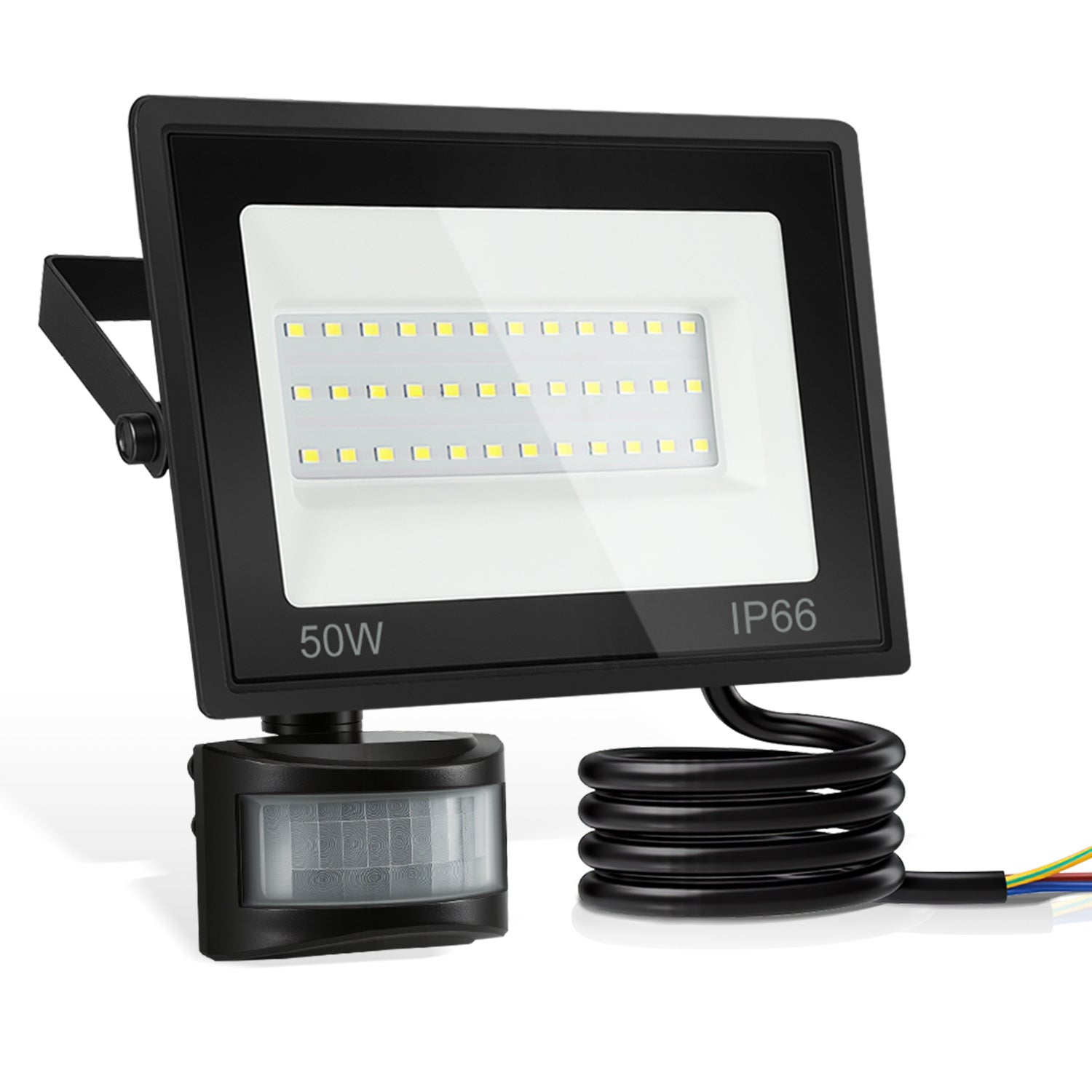 Hengda 10-100W LED Strahler mit Bewegungsmelder, LED Fluter Kaltweiß Wandstrahler Außen IP66, Scheinwerfer,  Gartenlampe, Baustrahler (kein Stecker)