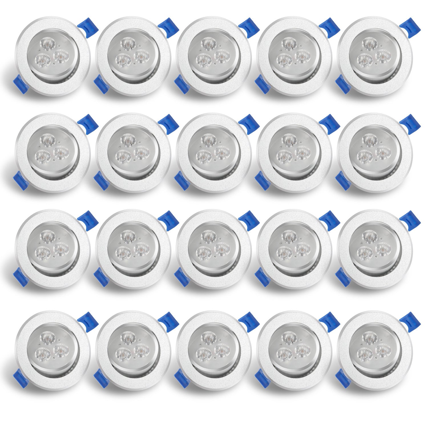 Hengda LED Einbaustrahler 230V 3W, Ultra flach LED Einbauleuchten, Deckenspots Lochs Ø60mm