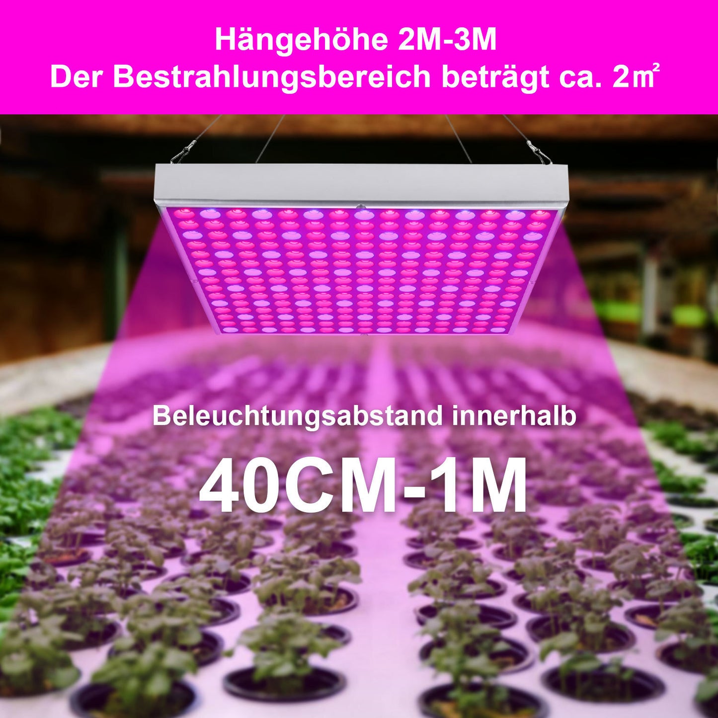 Hengda LED Pflanzenlampe 15W-45W | Vollspektrum Grow Light für Indoor Pflanzen & Gemüse | LED Pflanzenlicht Quadrat | Effizient & Energie-sparend | Zimmerpflanzen, Tomaten, Chili, Orchideen