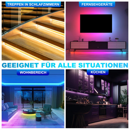 Hengda Led Streifen RGB SMD 5050, LED Strip Selbstklebend, mit 24-Tasten-Fernbedienung, Dimmbar LED lichtband Leiste, für Zuhause, Partei