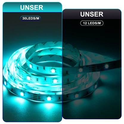 Hengda Led Streifen RGB SMD 5050, LED Strip Selbstklebend, mit 24-Tasten-Fernbedienung, Dimmbar LED lichtband Leiste, für Zuhause, Partei