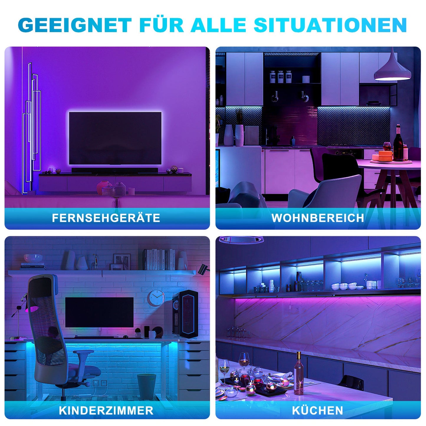 SWANEW Led Streifen Selbstklebend, RGB SMD 5050 Dimmbar LED Strip, 20 Farbwechsel Led Band mit 44-Tasten-Fernbedienung, für die Beleuchtung von Haus, Party
