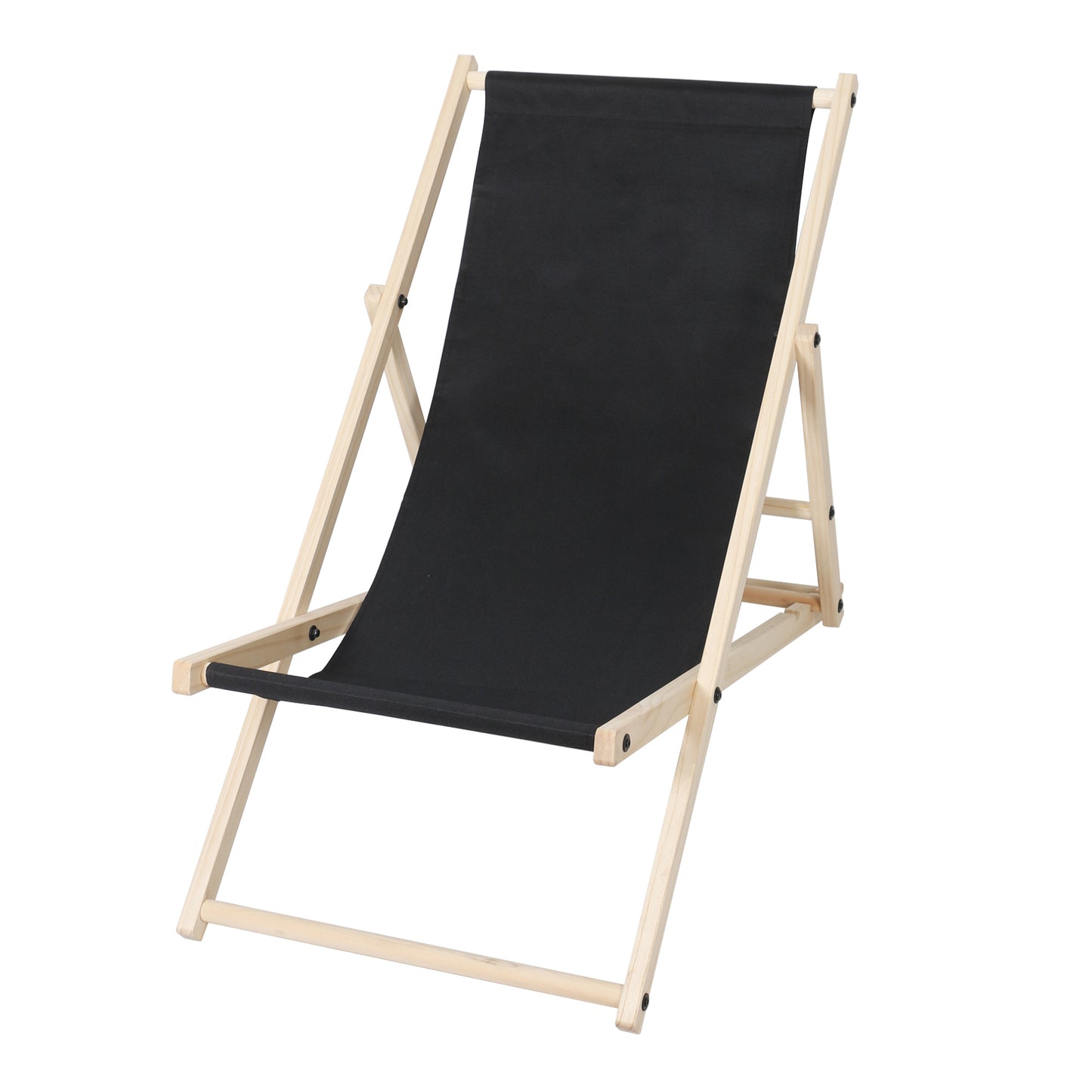 Hengda Liegestuhl klappbar aus Holz, verstellbare Strandstuhl bis 120 kg, Sonnenliege für Garten, Balkon, Terrasse, Strand und Camping