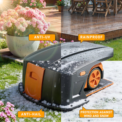 Hengda Mähroboter Garage mit Klappdach, wetterfest Schutzüberdachung für Rasenroboter