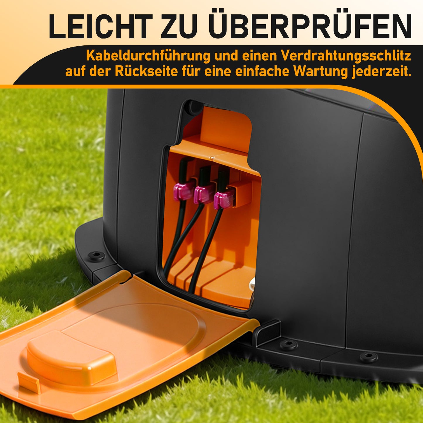 Hengda Mähroboter Garage mit Klappdach, wetterfest Schutzüberdachung für Rasenroboter