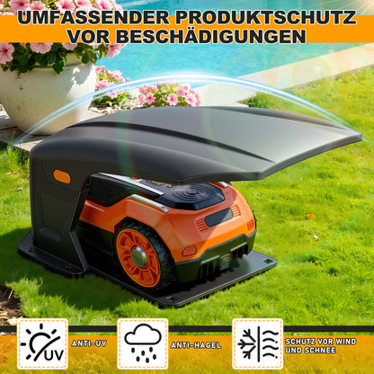 Hengda Mähroboter Garage mit Klappdach, wetterfest Schutzüberdachung für Rasenroboter
