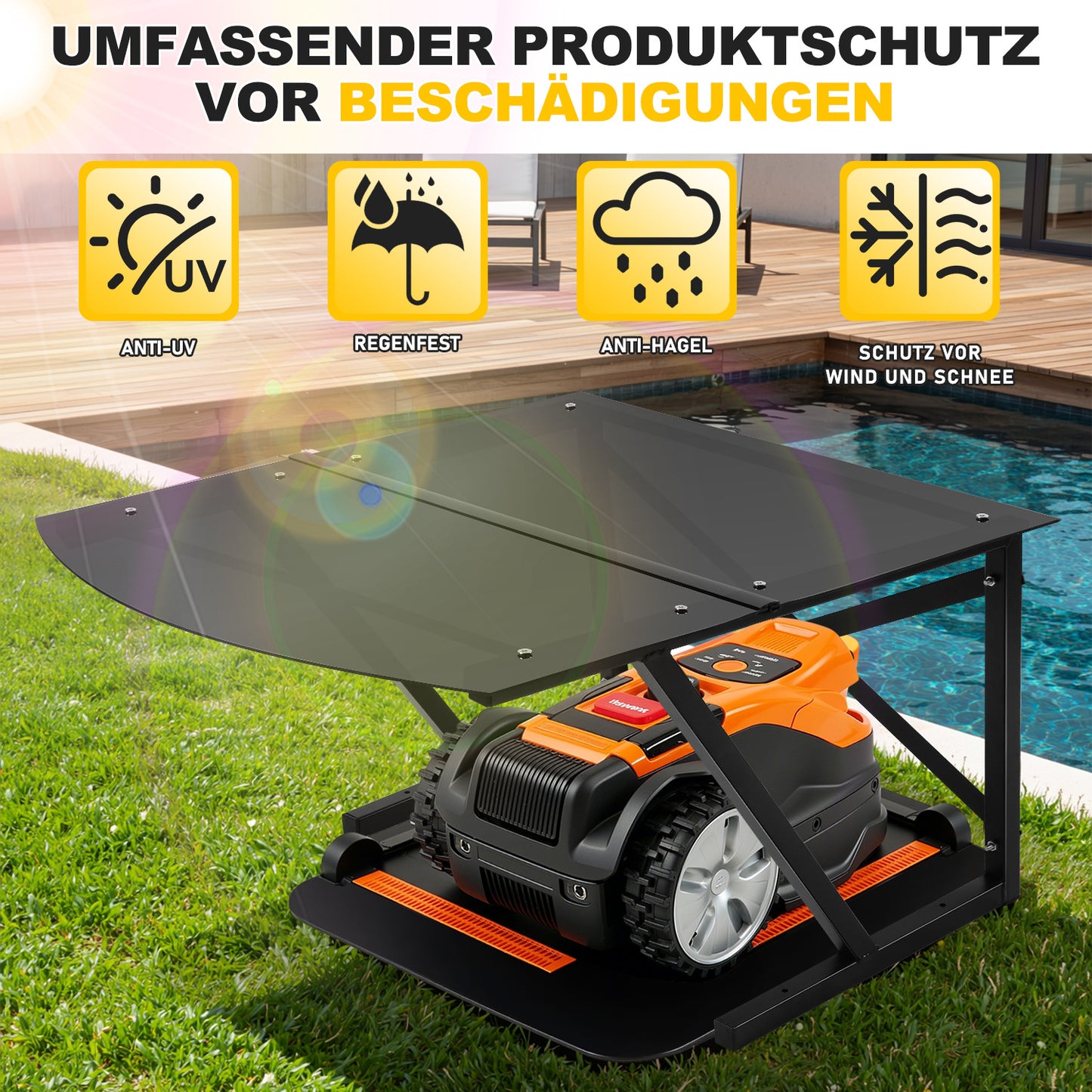 Hengda Mähroboter Garage 77x67x40cm, Garage für Mähroboter