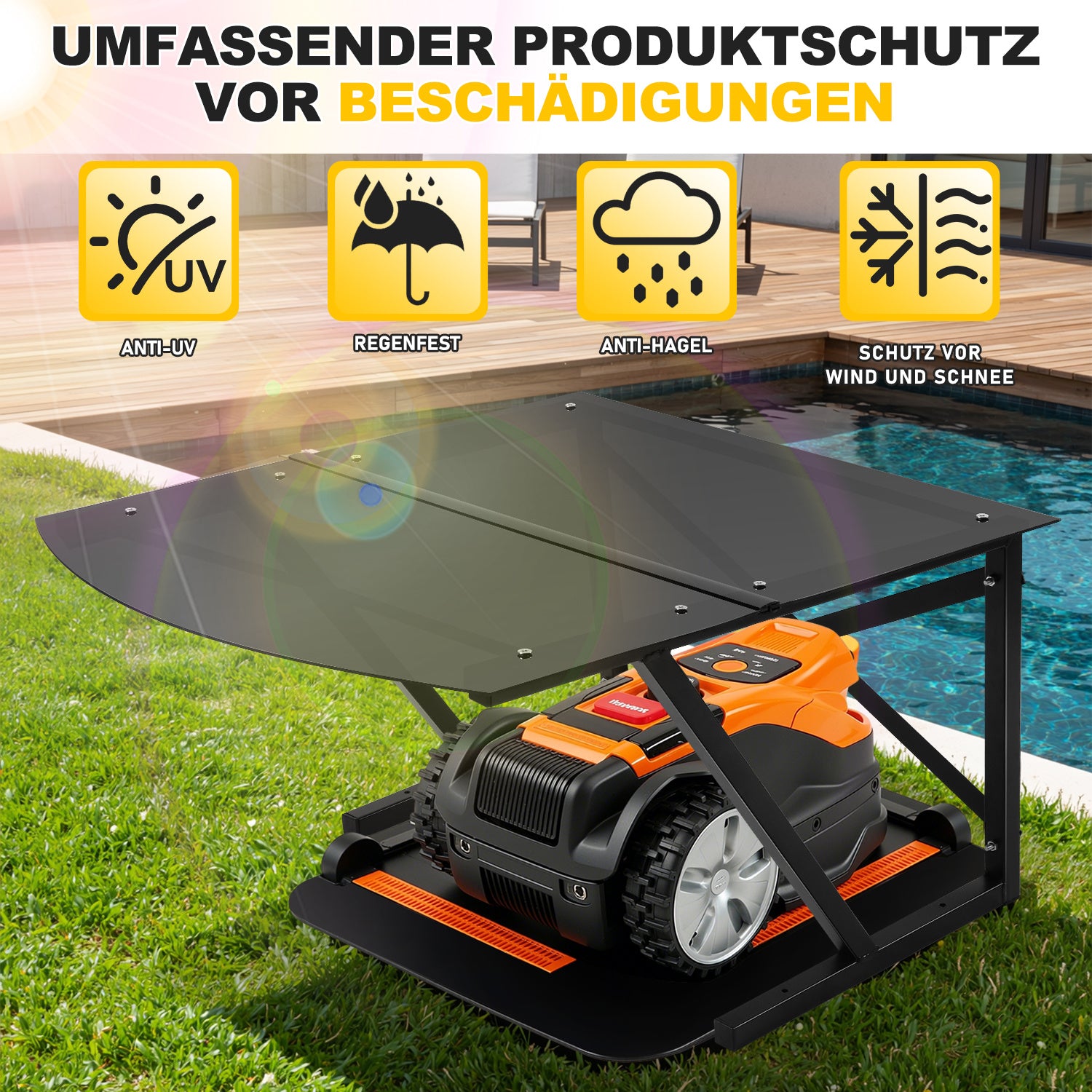 Hengda Mähroboter Garage 77x67x40cm, Garage für Mähroboter