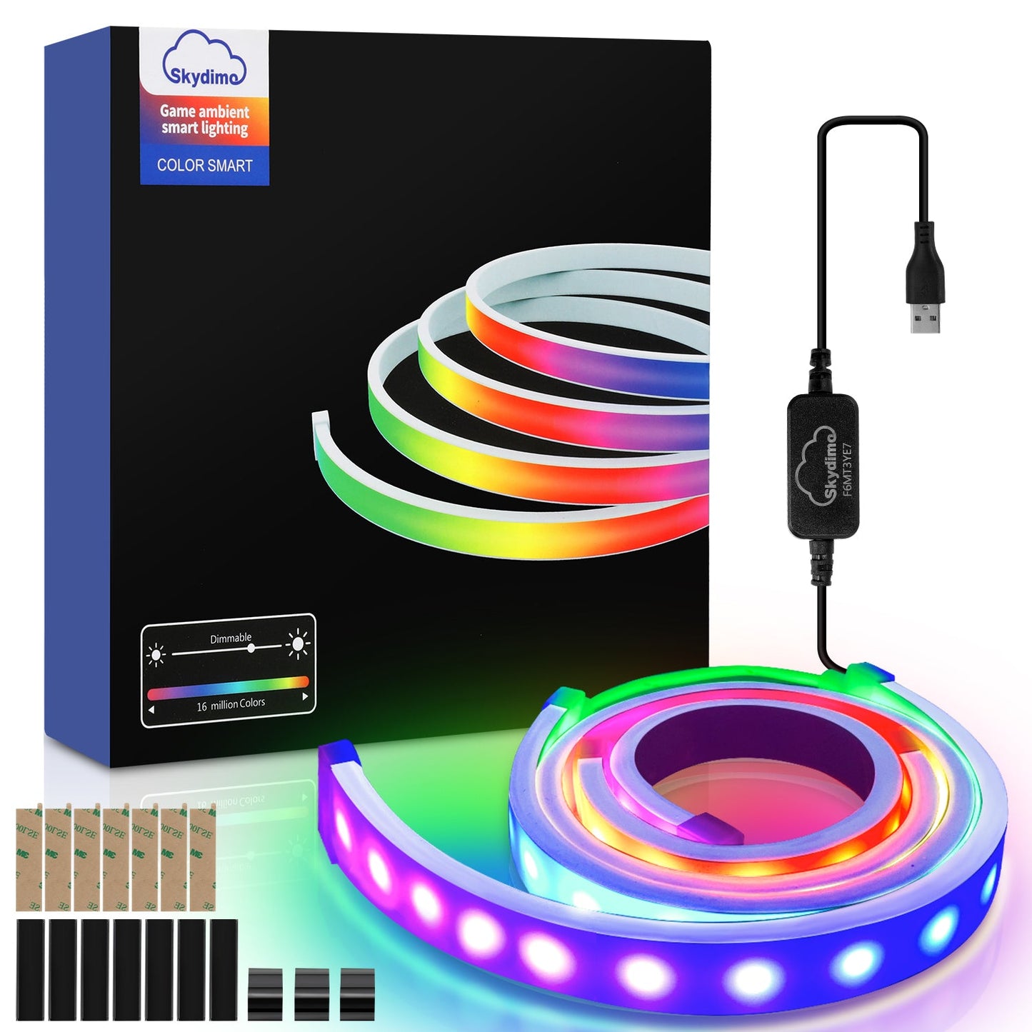 Hengda Neon LED Strip RGBIC Gaming PC Monitor Hintergrundbeleuchtung USB LED Streifen für 27/32 Zoll PC, Dimmbar, mit App-Steuerung