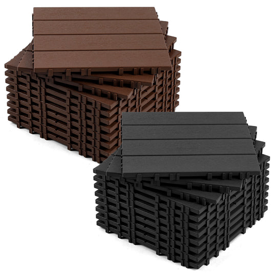 Hengda PP Balkonfliesen 30x30cm, Terrassenfliesen mit Drainage, PP Steckfliesen