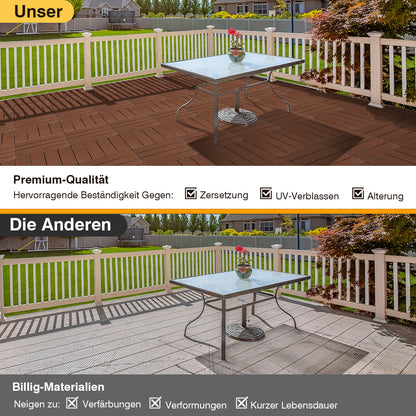 Hengda PP Balkonfliesen 30x30cm, Terrassenfliesen mit Drainage, PP Steckfliesen