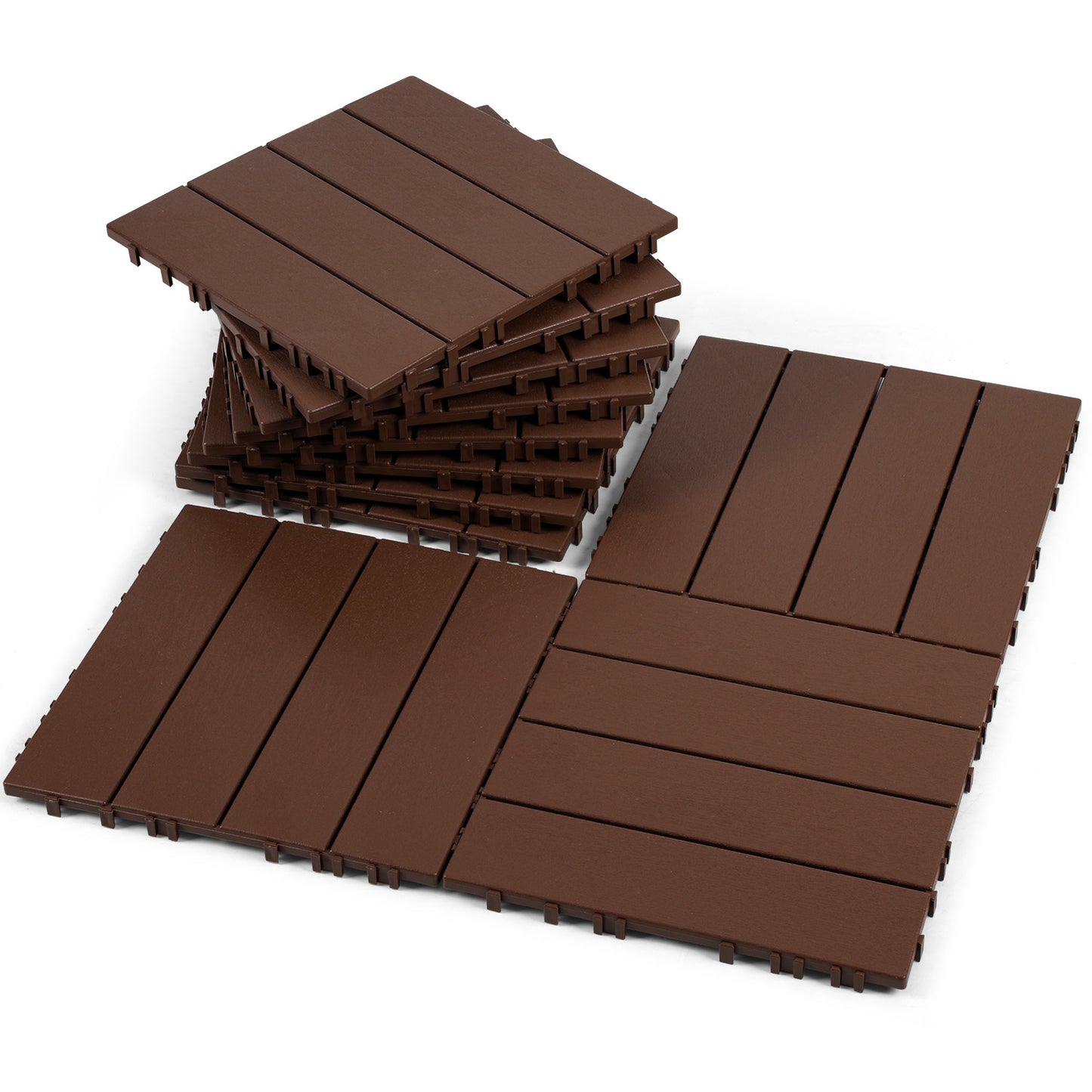 Hengda PP Balkonfliesen 30x30cm, Terrassenfliesen mit Drainage, PP Steckfliesen