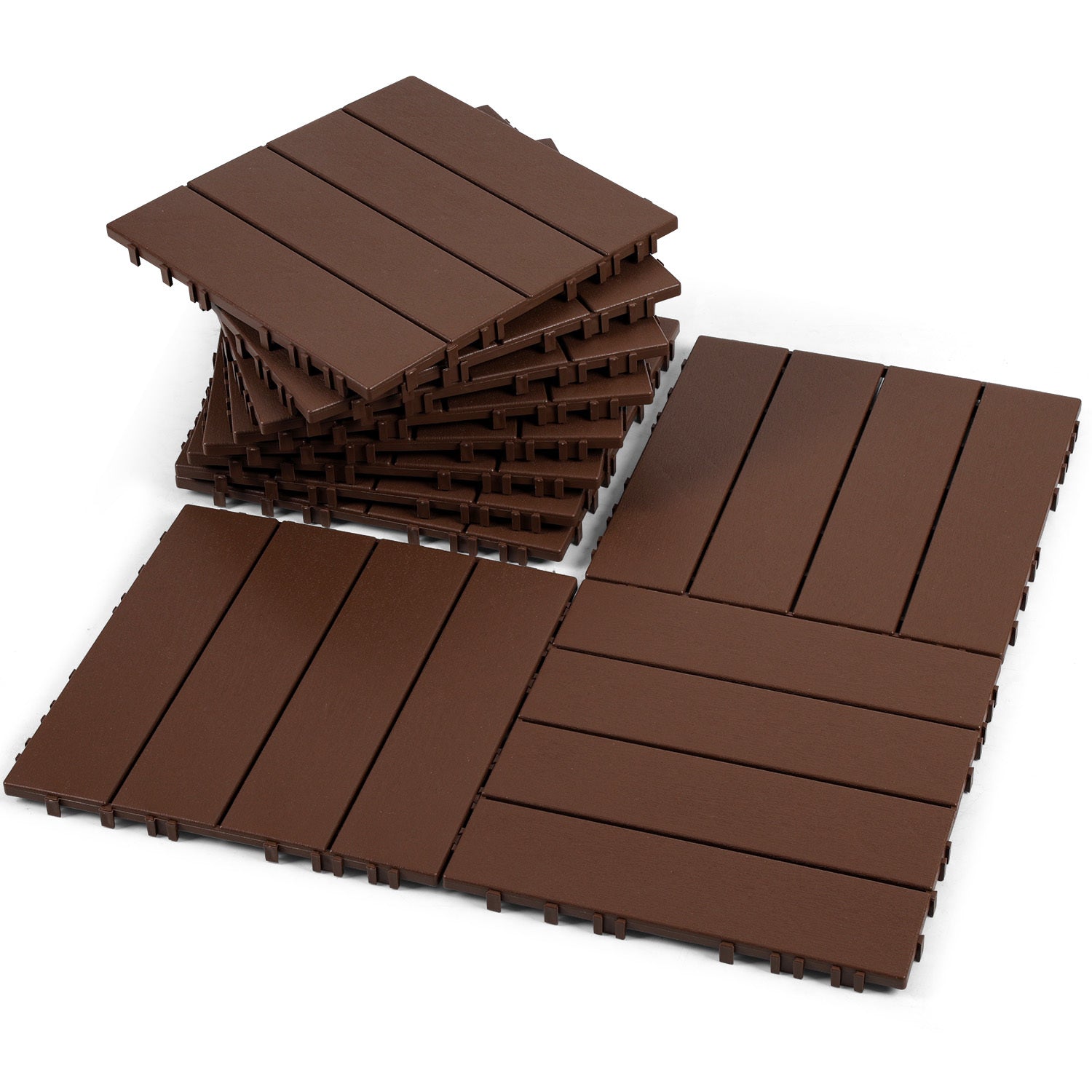 Hengda PP Balkonfliesen 30x30cm, Terrassenfliesen mit Drainage, PP Steckfliesen