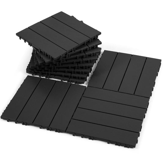 Hengda PP Balkonfliesen 30x30cm, Terrassenfliesen mit Drainage, PP Steckfliesen