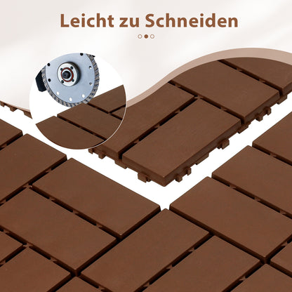 Hengda 30x30cm Bodenfliesen Set, PP Terrassenfliesen, mit Drainage-Klicksystem