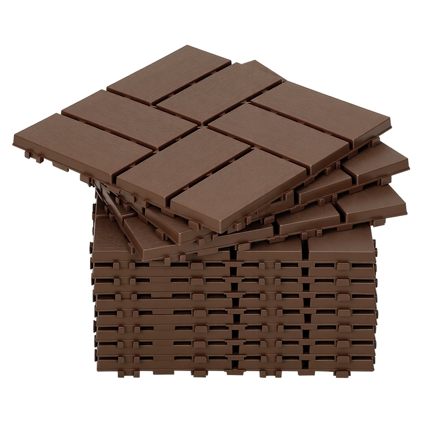 Hengda 30x30cm Bodenfliesen Set, PP Terrassenfliesen, mit Drainage-Klicksystem